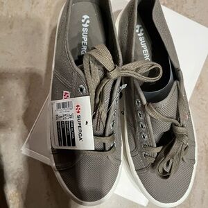 Superga Women's Gray Canvas Sneakers